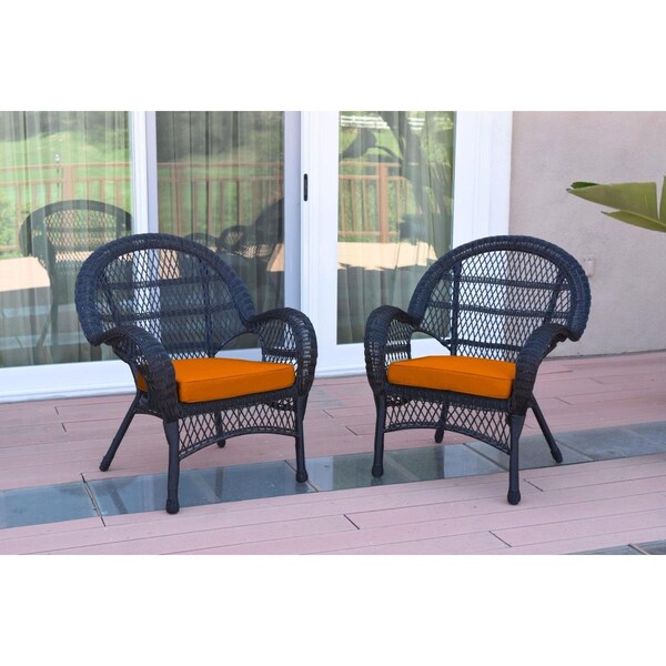 Propation W00211-C-2-FS016 Santa Maria Black Wicker Chair with Orange Cushion PR1081432 - main